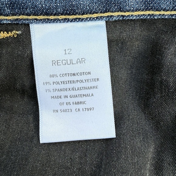 Old Navy The Flirt Boot Cut Dark Blue Denim Jeans 31" L Mid Rise Stretch Sz 12 - Picture 9 of 16